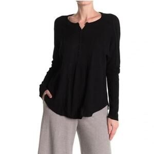 Gibsonlook Waffle Knit Henley Top M
